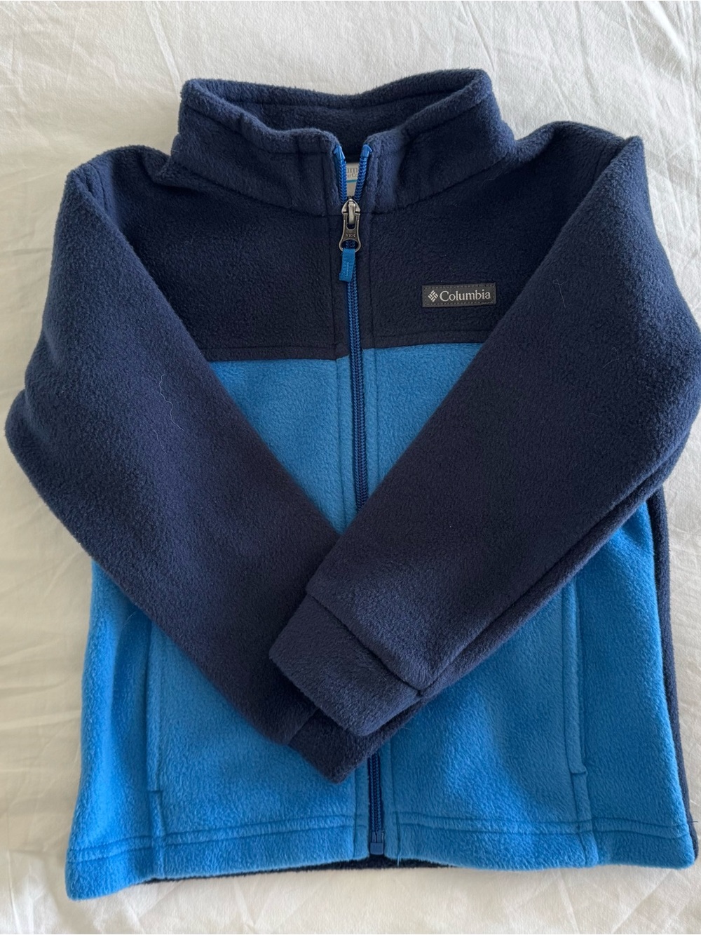 Columbia Kids' Navy and Bright Blue Fleece Jacket - washed once but never worn!
